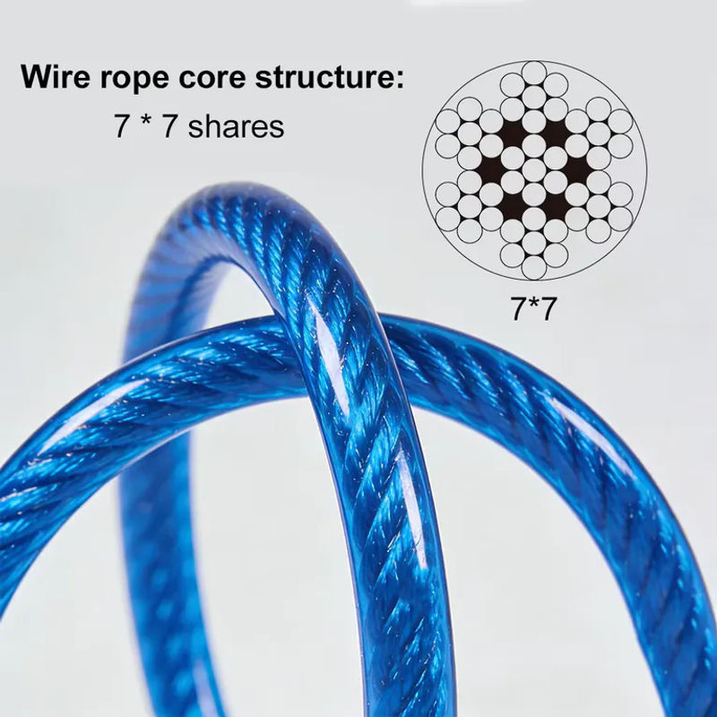 Blaues PVC-beschichtetes Drahtseil aus 304 Edelstahl für Wäscheleinen mit Durchmesser von 1,0-6 mm - Bild 5