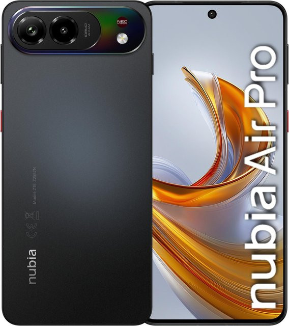Nubia Air Pro Smartphone Prime Black mit 8GB RAM und 512GB Speicher, 6.77 Zoll Android 5G Gerät mit NFC, Bluetooth und USB-C - Bild 1