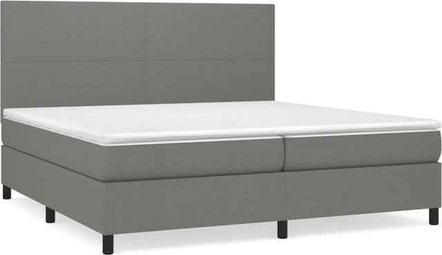 vidaXL Boxspringbett mit Matratze Hybrid Dunkelgrau B/T/H: 200 x 200 x 203 cm - Bild 1