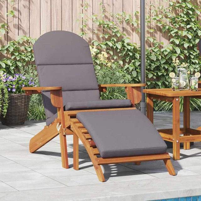 Vidaxl Adirondack-Gartenstuhl aus massivem Akazienholz mit integrierter Fußstütze und Polsterung - Bild 1