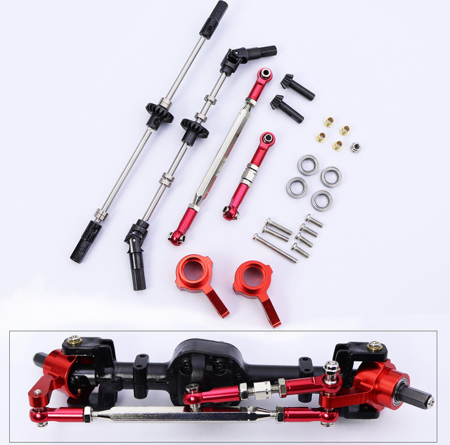 WWXRC MN99S Gen2 Metall Vorne Hinterachse Welle, Getriebe, CVD Antriebswelle, Lenkung Link Set, für 1/12 RC Auto - Bild 1