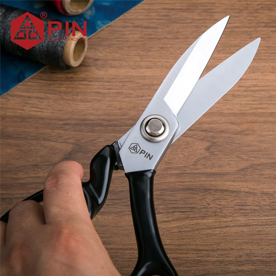 Professionelle Schneiderschere ZGMn13 aus Manganstahl für Stoff und Leder, ergonomisch mit 4 Stufen, Länge: 22,0 cm - Bild 3