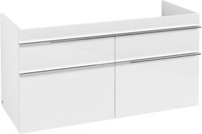 V&B Waschtischunterschrank Venticello in Glossy White mit Chrom-Details, B/T/H: 115,3 x 59 x 50,2 cm - Bild 1