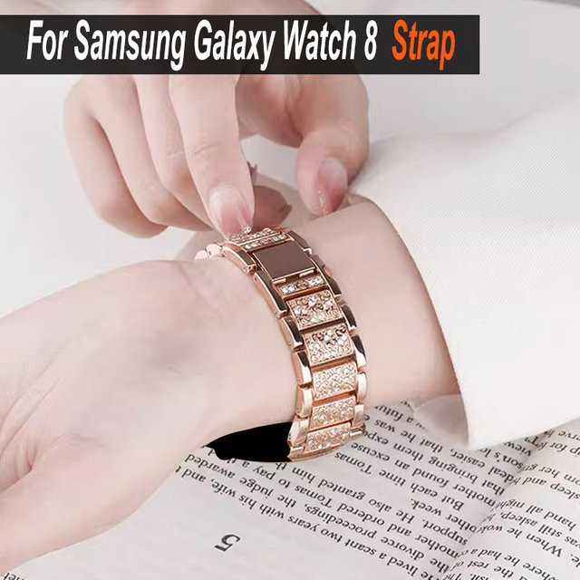 Uhrenarmband Edelstahl, Diamant, Kristall, Roségold, Unisex - Bild 1