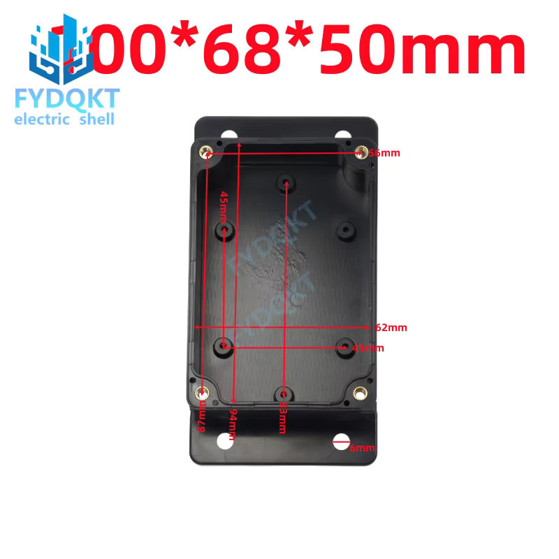 Wasserdichte elektronische Projektbox aus Kunststoff mit transparenter Abdeckung, Schwarz/Grau, B/T/H: 100 x 68 x 50 mm - Bild 2