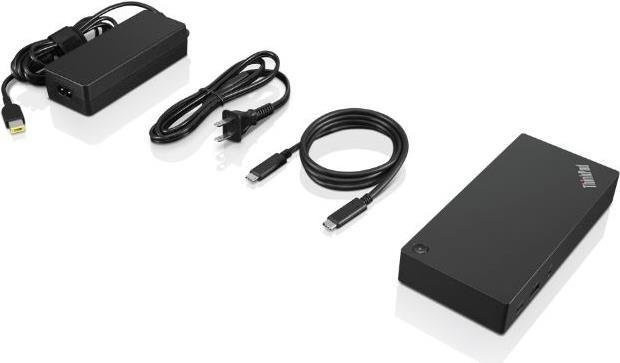 Lenovo 03X7609 Notebook-Dockingstation und Portreplikator mit USB-C, USB-A und 3,5 mm Klinke in Schwarz - Bild 1