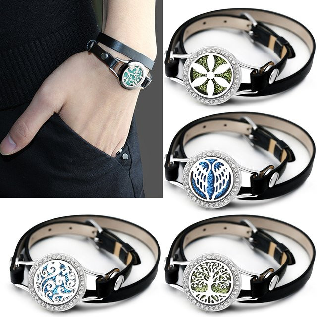 Armband Edelstahl, Silber, Damen, Engelsflügel Ätherisches Öl Diffusor Medaillon - Bild 1