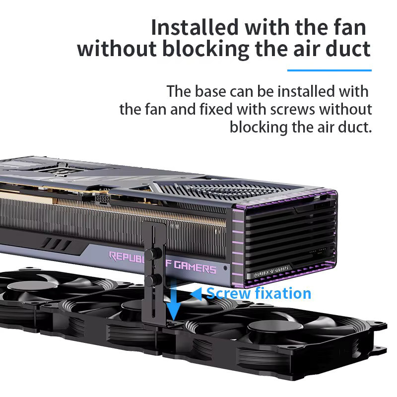 LDPCSJ VC-5 Grafikkartenhalter in Schwarz, verstellbare GPU-Halterung zur Vermeidung von Durchhängen für ITX und ATX Desktop-PC-Gehäuse - Bild 2