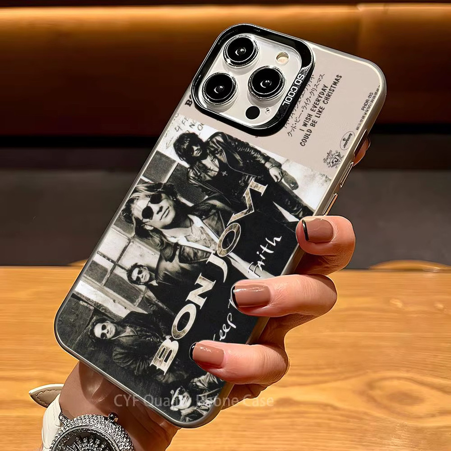 B-Bon J-Jovi Band Handyhülle mit Schutzbeschichtung in Multicolour für iPhone 11 bis 16 Pro Max Plus - Bild 2