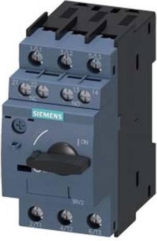 Siemens 3RV2011-0BA15 Leistungsschalter in Grau mit einem Einstellbereich von 0,14 - 0,2 A und einer maximalen Schaltspannung von 690 V/AC - Bild 1
