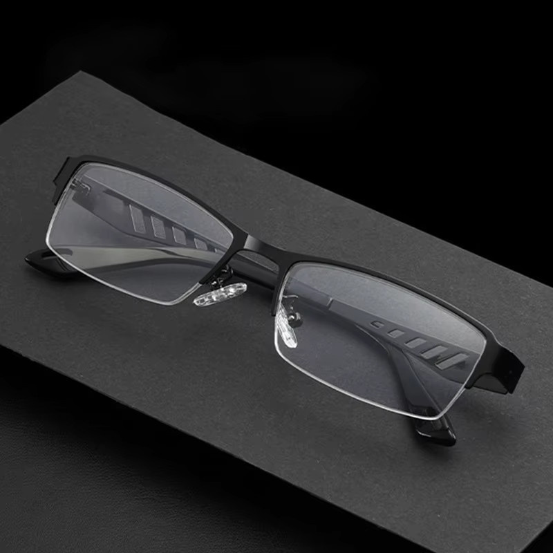 Rooftrellen Lesebrille Halbrahmen, rectangular, Metall, schwarz, Männer - Bild 1