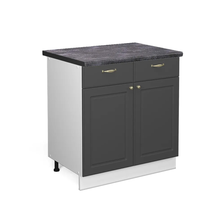 Vicco Küchenunterschrank Fame-Line in Anthrazit-Gold/Weiß mit Soft-Close-Türen, B/T/H: 80 x 60 x 82 cm - Bild 2