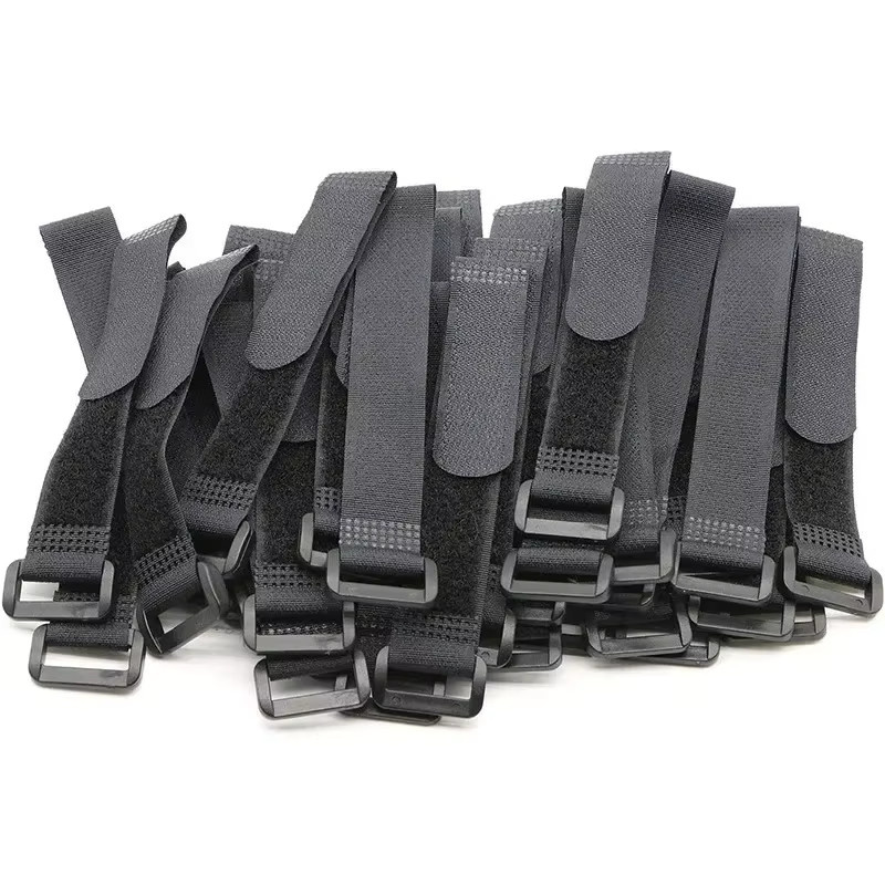 ZHOUCHEN Nylon-Kabelbinder mit Klettverschluss und umgekehrter Schnalle, Schwarz, Länge: 25 cm - Bild 2