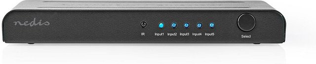 Nedis VSWI3475AT 4K HDMI-Switch mit 5 Ports in Schwarz - Bild 1