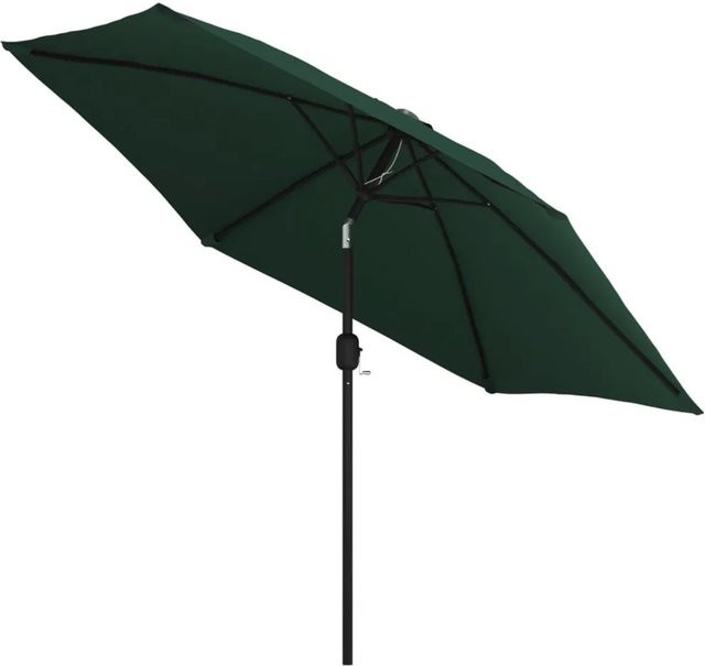Furnicato Sonnenschirm in Grün aus Polyester und Stahl mit zentralem Mast, Höhe: 300 cm, Breite: 300 cm, Tiefe: 300 cm - Bild 1