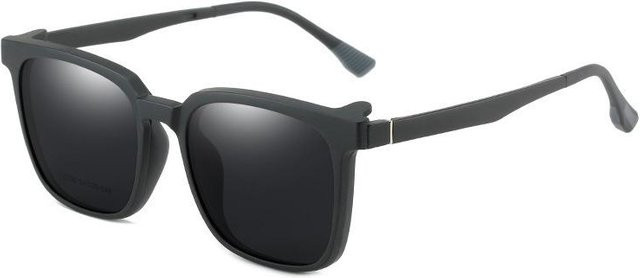 Binchi Outdoor Equipment 3-in-1-Myopie-Brillenset Sonnenbrille, Unisex, Vollrand, square, plastic, gray - Bild 1