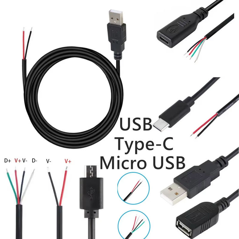 UXG Micro-USB auf USB-C Verlängerungskabel, 4-polig, Schwarz - Bild 2