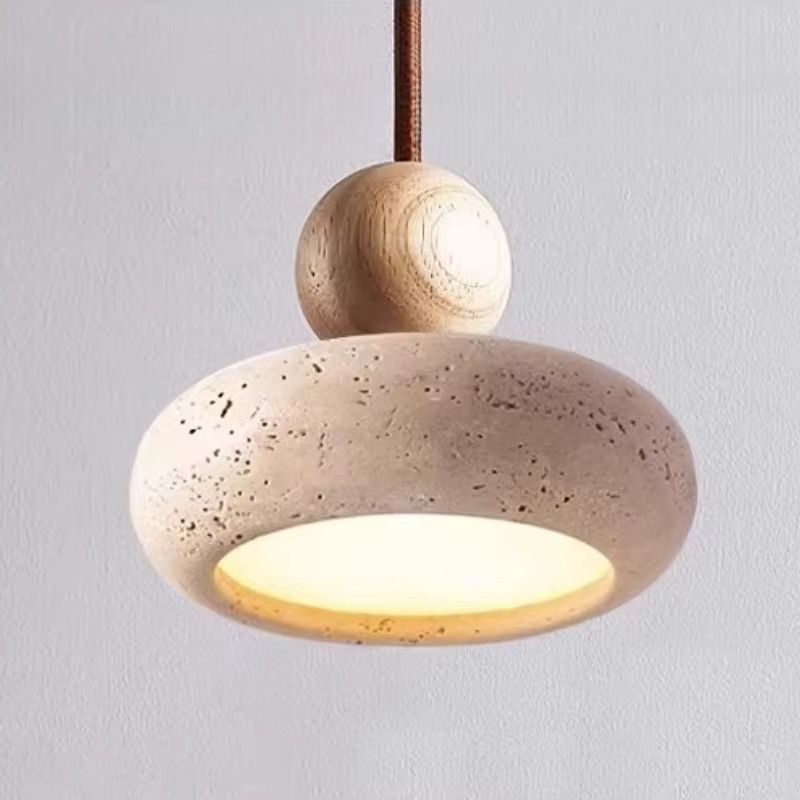 Claeted SJ Cave Stone LED Pendelleuchte aus gelbem Travertin in modernem Design - Bild 2