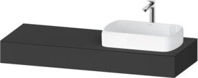 Duravit Konsole Qatego in Grau mit einem Ausschnitt und Becken rechts, B/T/H: 140 x 55 x 17 cm - Bild 1