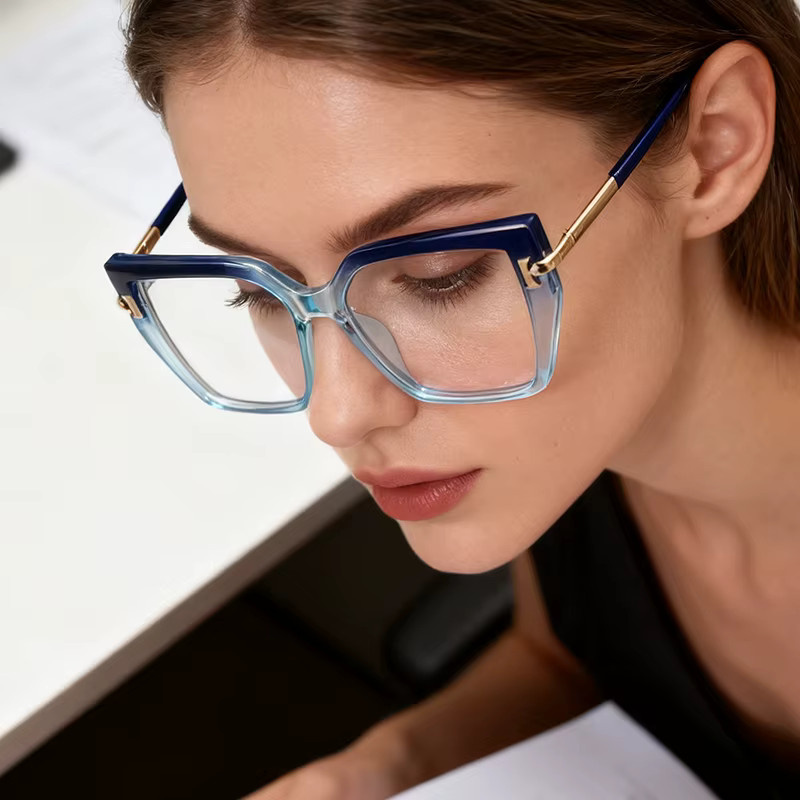 CCspace Lesebrille, Vollrand, Square, Kunststoff, Blau, Damen - Bild 3