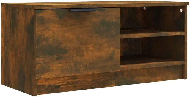 vidaXL TV-Schrank in Räuchereiche, modern, Holzwerkstoff, Farbe: Braun, B/T/H: 80 x 35 x 36,5 cm - Bild 1