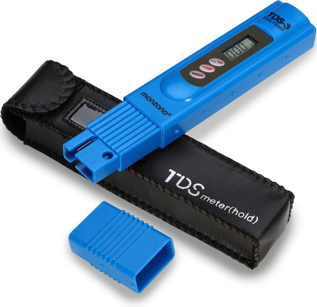 monzana Digitaler TDS-3 Wasser Tester mit LCD Anzeige und Temperaturmessung in Blau - Bild 1