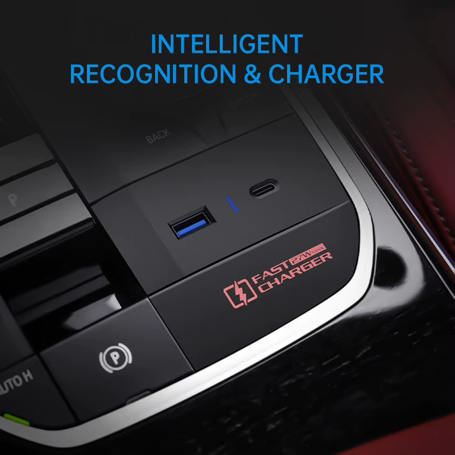 MOCENDO USB-C Telefon Ladehalterung für BMW 2er 3er 4er Serie i3 i4, 27W Auto Ladegerät in Schwarz - Bild 2