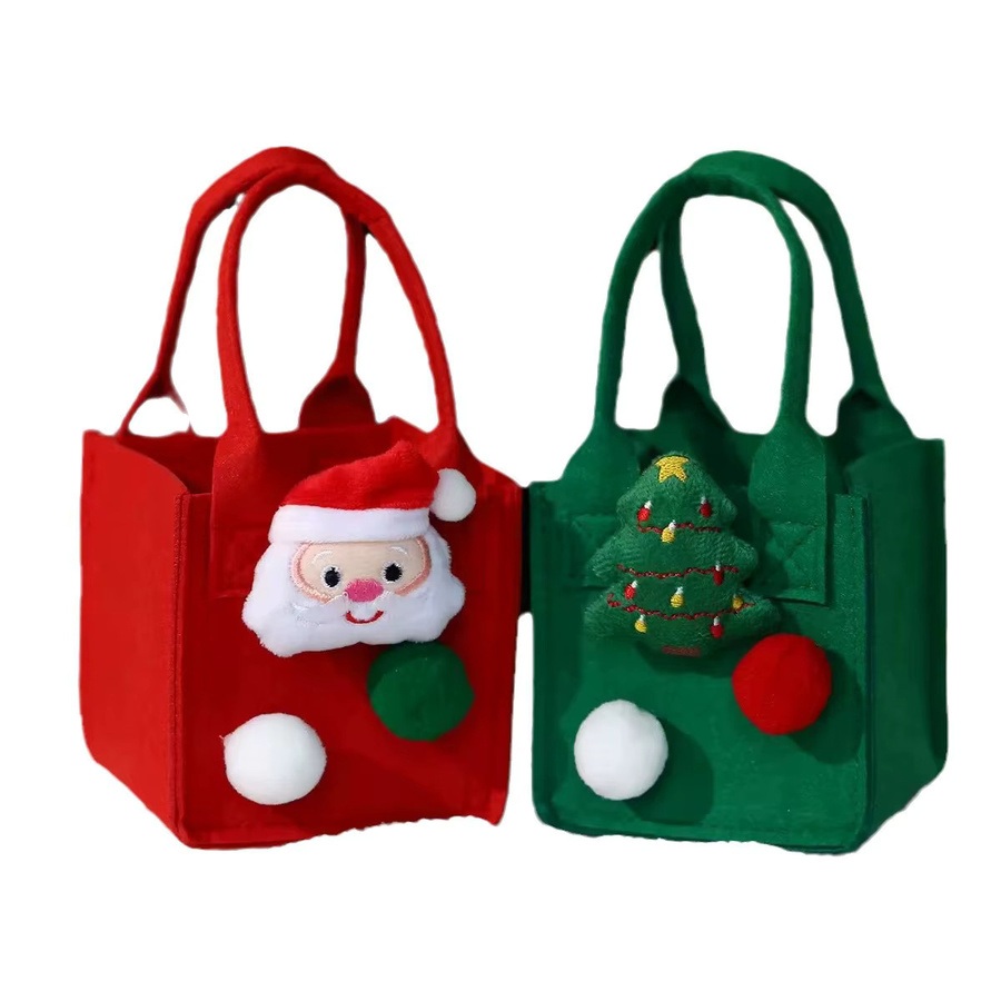 Kreative Weihnachts Geschenk Tasche aus Filz mit Weihnachtsbaum Motiv in Grün - Bild 2