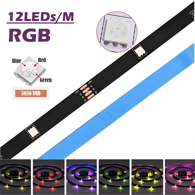 Acosh Neon RGB LED-Streifen mit Fernbedienung, SMD 5050 Multicolour, DC5V USB-Betrieb, Schwarz - Bild 6