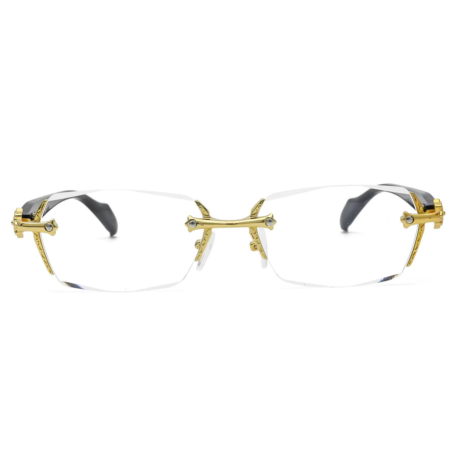 Lesebrille, randlos, rectangular, Metall, Krokodil, Unisex, Blaulichtfilter - Bild 2