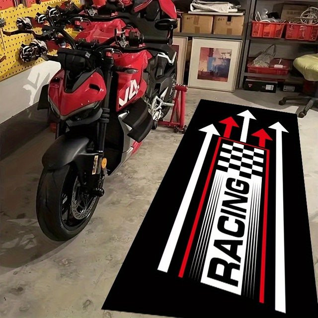VIKAMA Motorrad-Rennmatte rutschfest und wasserdicht als Bodenläufer für dein Wohnzimmer - Bild 1