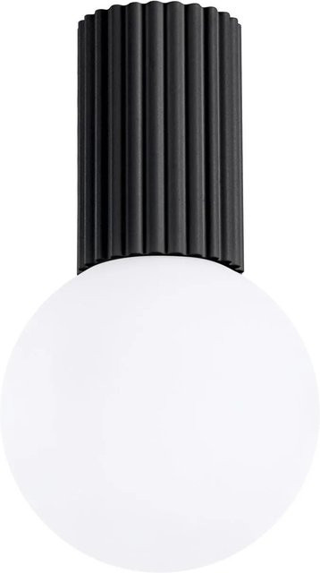 Licht-Erlebnisse Deckenlampe für das Badezimmer in Schwarz und Weiß, moderne runde Glas-Aluminium Leuchte mit G9 Fassung, IP44 Schutzart, Durchmesser: 12 cm - Bild 1