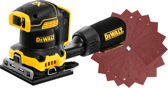 DeWalt Schleifmaschine DCW200NT-XJ Tischschleifmaschine Gelb inklusive 25 Schleifstreifen K120 115 x 115 mm - Bild 1
