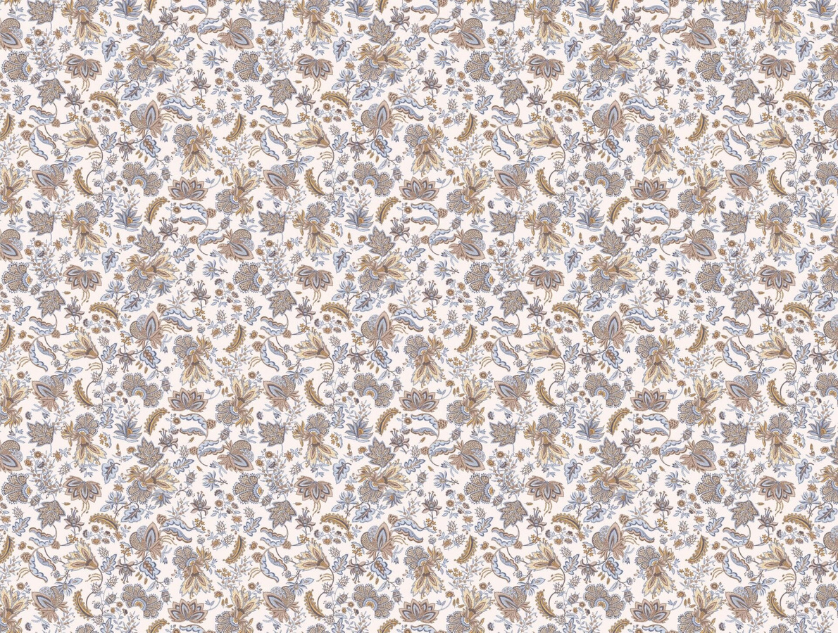 Quenin Tapete Constance Naturel in Beige und Grau mit floralem Botanical Design aus Vlies - Bild 1