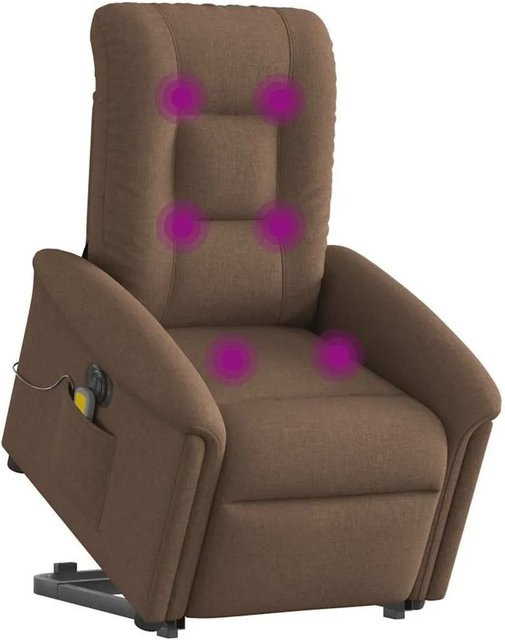 vidaXL Elektrischer Massagesessel mit Aufstehhilfe in Braun aus Stoff - Bild 1
