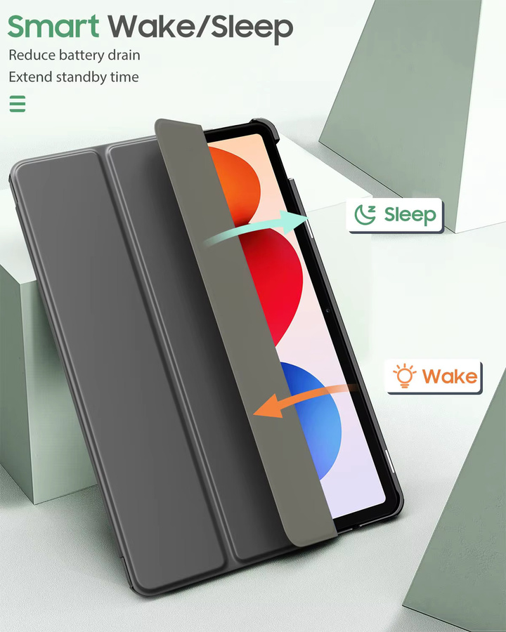 Xiaomi Redmi Pad 2 Pro 12,1 Zoll Hülle in Blau aus PU-Leder mit Smart Trifold Standfunktion und Auto-Schlaf/Aufwach-Funktion - Bild 6