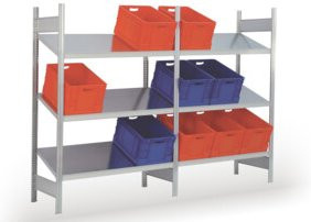 Regalwerk BERT Schrägbodenregal Anbaufeld in Grau, H x B x T: 200 x 100,5 x 60 cm - Bild 1