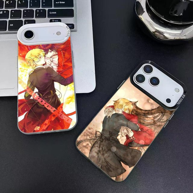 Anime Pandora Hearts Handyhülle mit Plating-Schutz für iPhone 12 bis iPhone 17 Pro Max Plus in Weiß und Multicolour - Bild 1