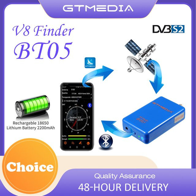 GTMEDIA V8 Finder BT05 Bluetooth DVB-S2 Satellitenfinder in Blau - Bild 1