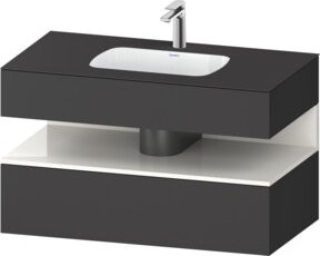 Duravit Qatego Einbauwaschtisch-Möbel-Set in Grau mit Konsolen-Waschtischunterbau, B/T/H: 100 x 55 x 60 cm - Bild 1