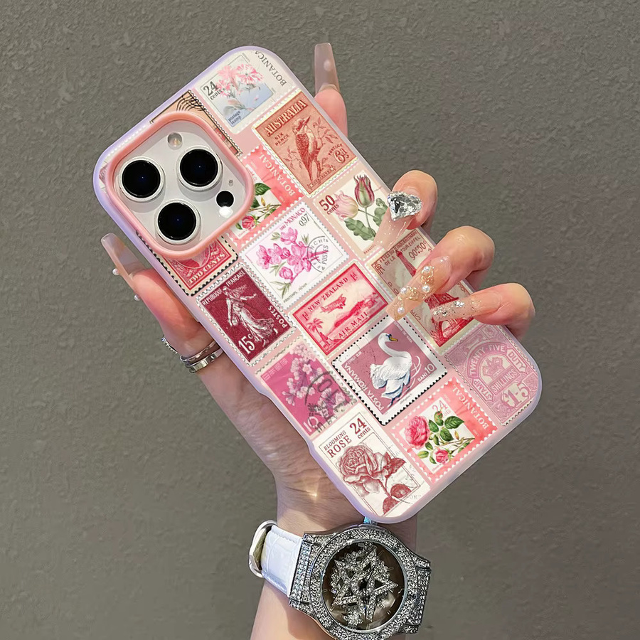 Modische Handyhülle im Candy Color Stempel-Design für Apple iPhone in Rosa - Bild 3