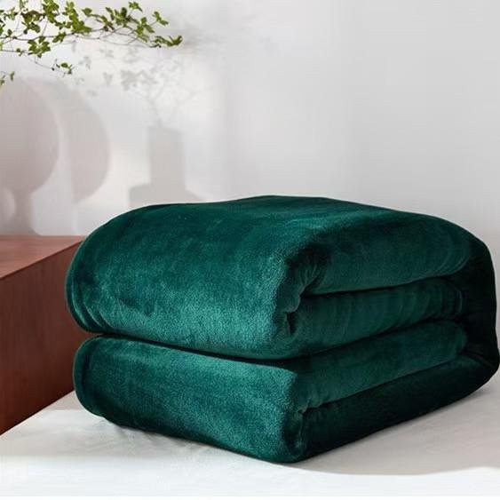 HomeHarmony Flanelldecke aus Korallenfleece in Dunkelgrün, B/B: 100 x 120 cm - Bild 1