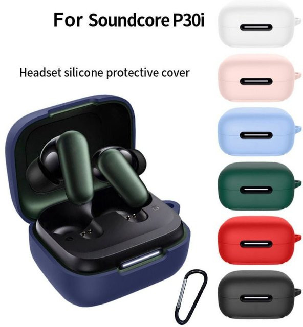 Stoßfeste Silikon-Kopfhörerhülle für Anker Soundcore P30i in Blau, staubdicht und anti-fingerabdruckbehaftet - Bild 1