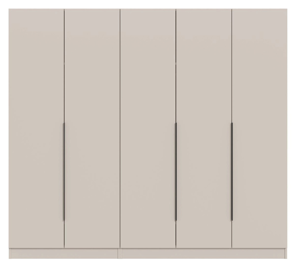 5-türiger Kleiderschrank Swan in Kaschmir, modern, matt, B/H: 181 x 200 cm - Bild 2