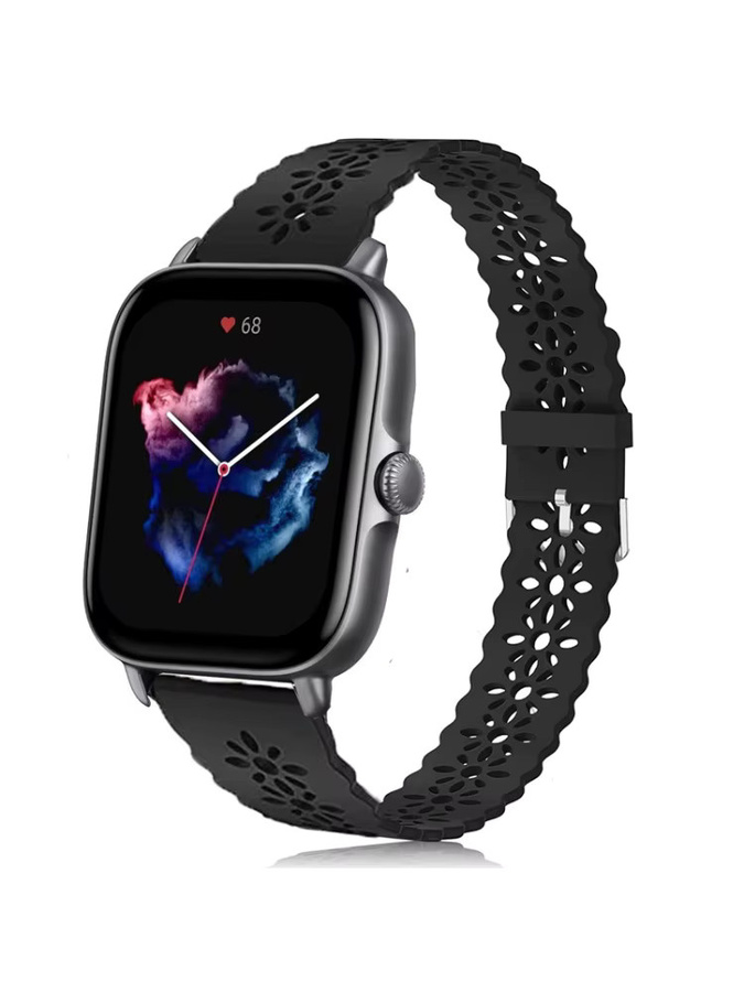 Amazfit Uhrenarmband Silikon, Schwarz, Unisex - Bild 6