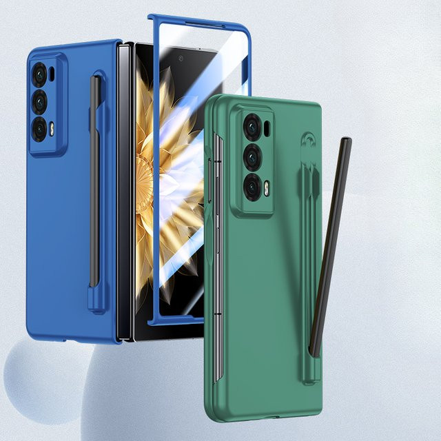 Stoßfeste Rüstungshülle für Honor Magic V2 in Schwarz, Gelb oder Blau mit Stift und mattem Finish - Bild 1