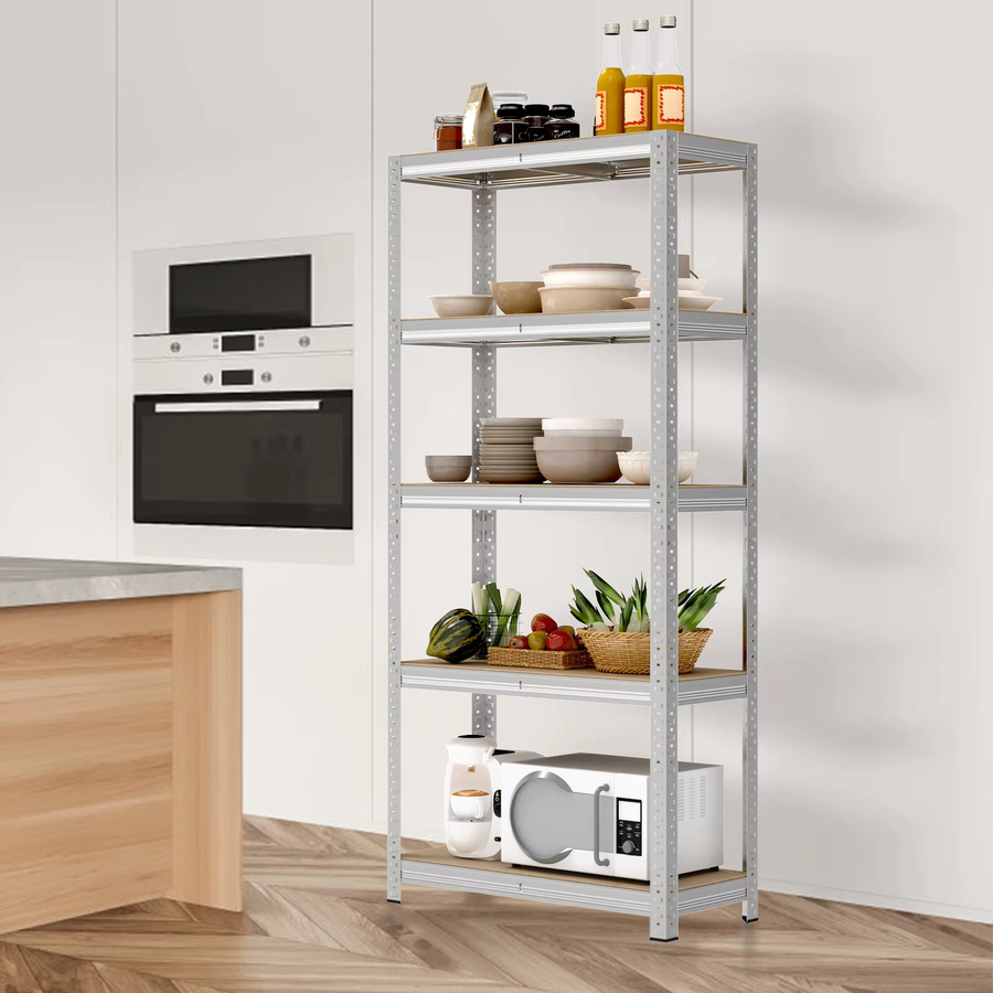 EMDTOOL Schwerlast-Metallregal verzinkt mit 5 MDF-Böden H x B x T: 170 x 75 x 30 cm - Bild 2