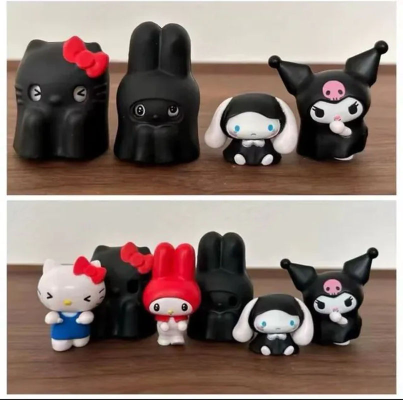 Sanrio Kuromi Anime-Figuren Blindbox im Geister-Stil, Schwarz-Weiß Desktop-Dekoration aus Kunststoff - Bild 1