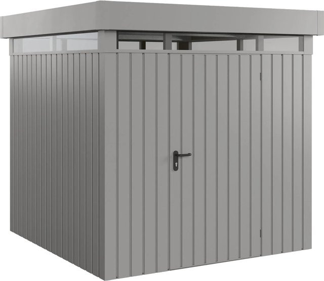 EcoStar Gerätehaus Euroline Pultdach mit Lichtband in Grau B/T/H: 229 x 227 cm - Bild 1