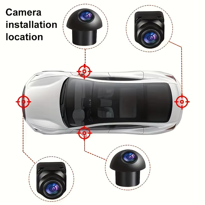 Bileeko 360-Grad-Panorama-Autokamerasystem in Schwarz mit HD-Nachtsicht und 4-Kanal-Rundumansicht für vorne, hinten, links und rechts - Bild 5